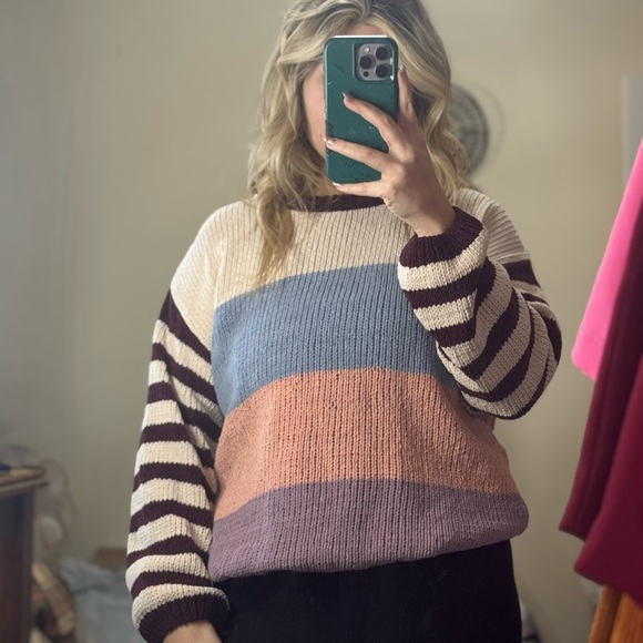 entro Sweaters - Striped Multicolor Sweater by Entro